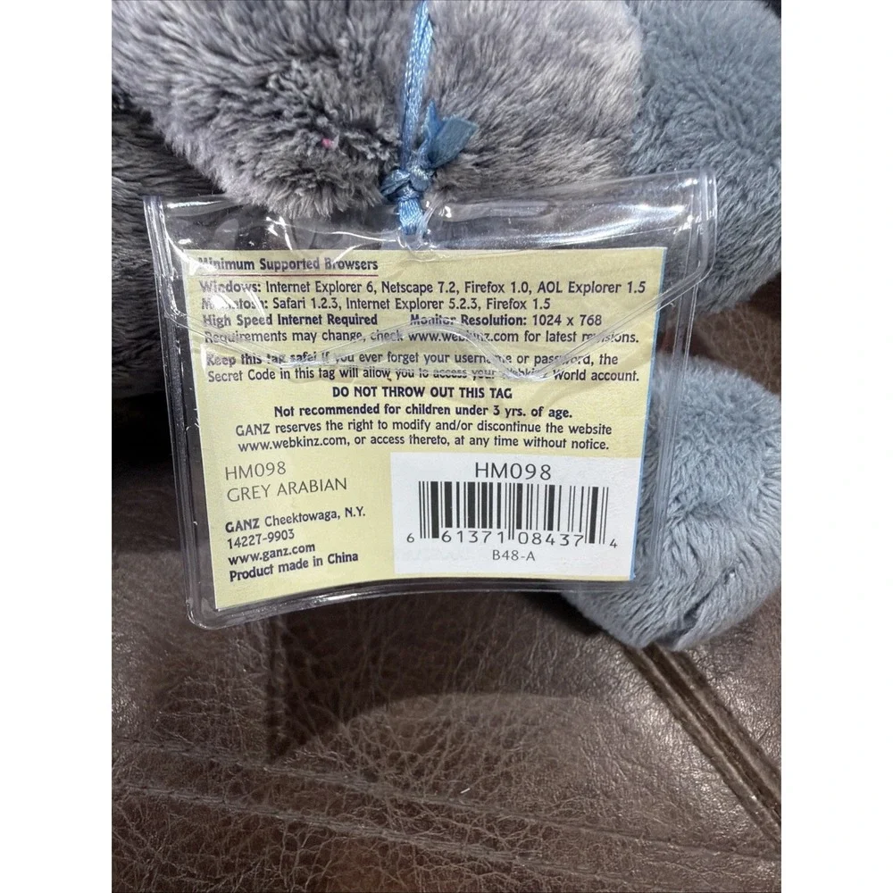 Ganz Webkinz Grey Arabian Horse Plush HM098 Stuffed Animal NEW WITH SEALED CODE